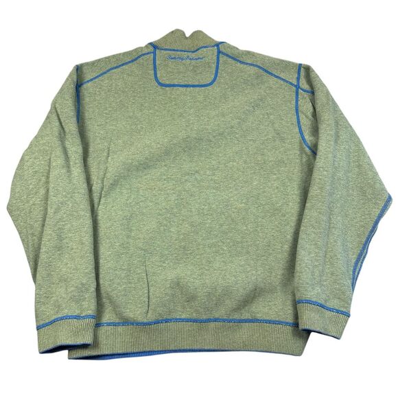 Tommy Bahama Sweater 1/4 Zip Reversible Contrast Stitch Outdoor Activewear - Picture 6 of 12